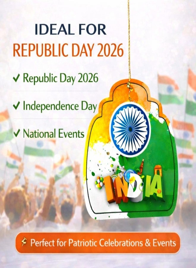 DIGI ART'S Digi Art’s India Hanging Decoration (Pack of 10) | Tricolor Tiranga Decorative Paper Hanging for Republic Day, Independence Day, National Events | Premium Printed, Lightweight & Reusable - Image 5